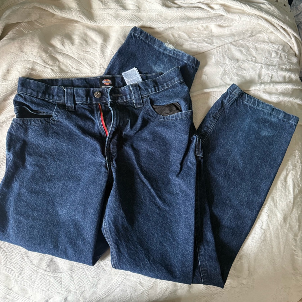 32x32 Dickies Men's Skateboarding Dark Blue Relaxed Jeans Y2K